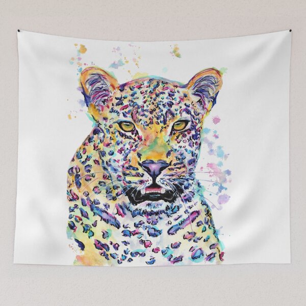 Item preview, Colourful Watercolour Leopard designed and sold by SaltySerenity.