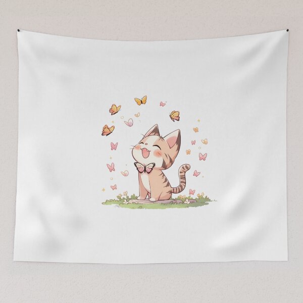 Item preview, Cute Cat and Butterfly I designed and sold by LovelyPeel.