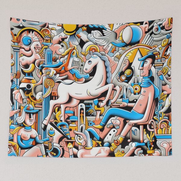 Item preview, horse in colorful world  designed and sold by onedoublenine.