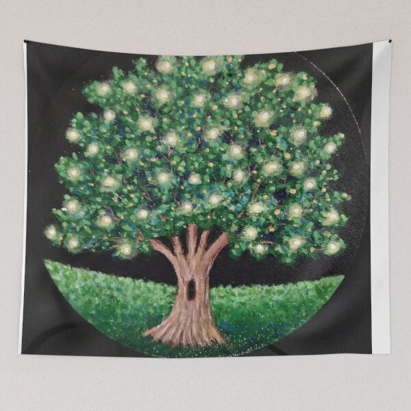 Artikelvorschau, Leuchtendes Weihnachtsbaum-Acrylgemälde entworfen und verkauft von BellaArtsy.