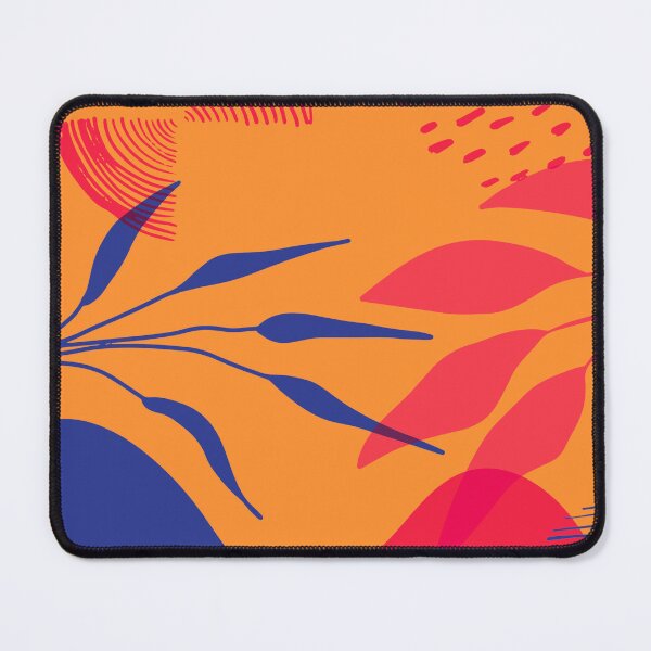 Item preview, Lines and Leaves Abstract print in orange, pink and blue designed and sold by SirenSeventyOne.