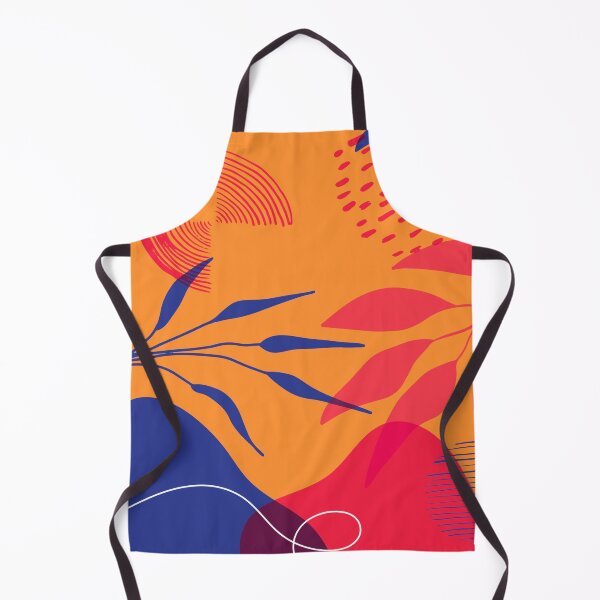 Item preview, Lines and Leaves Abstract print in orange, pink and blue designed and sold by SirenSeventyOne.