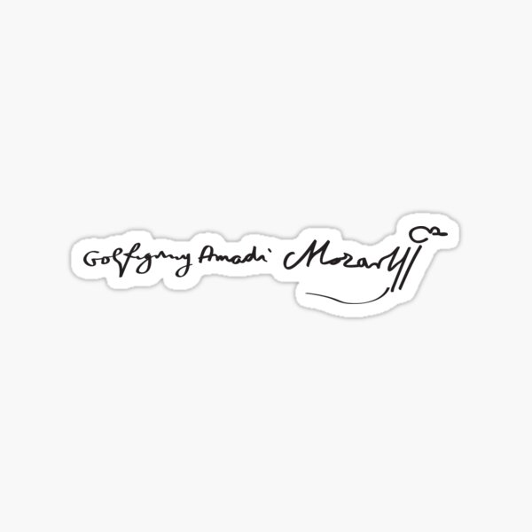 W. A. Mozart Signature Sticker