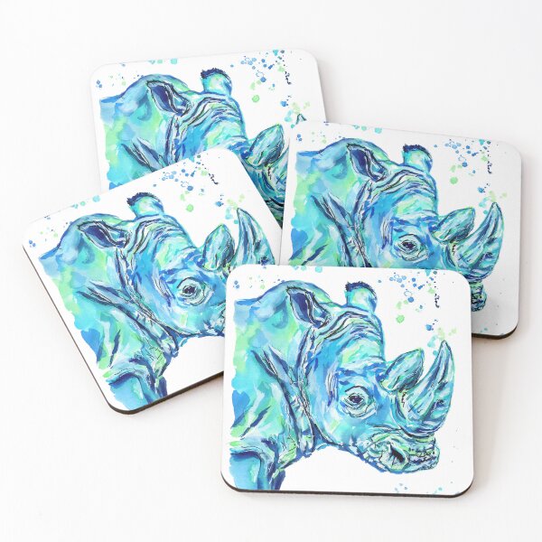 Item preview, Colourful Watercolour Rhino designed and sold by SaltySerenity.