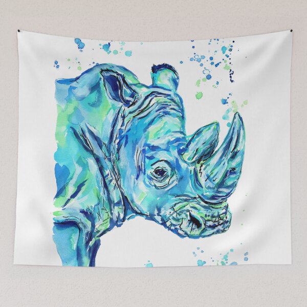 Item preview, Colourful Watercolour Rhino designed and sold by SaltySerenity.