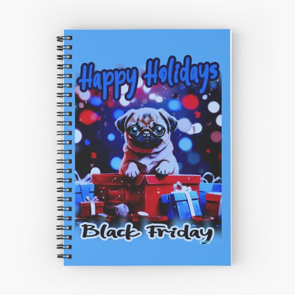 Item preview, Pug HAPPY HOLIDAYS 54 BLACK FRIDAY  designed and sold by RedBluffTraders.