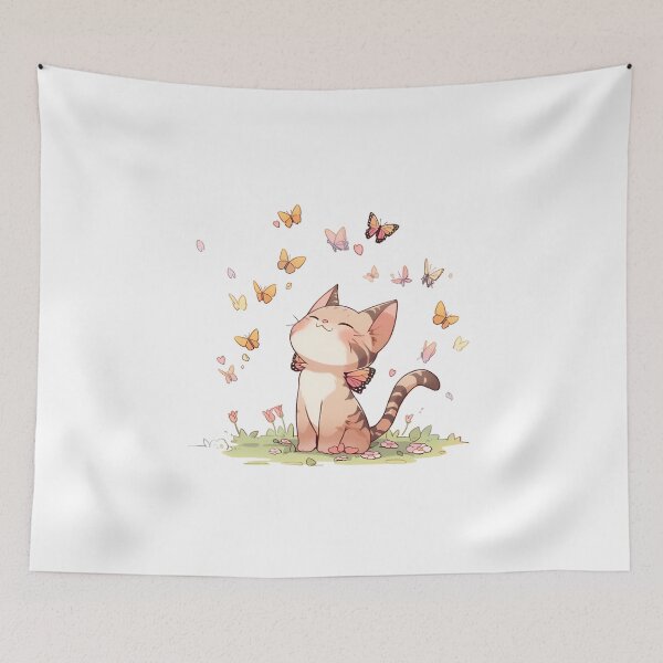 Item preview, Cute Cat and Butterfly IV designed and sold by LovelyPeel.
