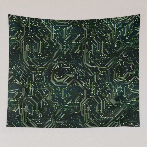 Item preview, Green Circuit Board Repeating Pattern  designed and sold by NikkofTime.