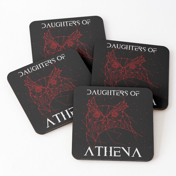 Artikelvorschau, Töchter der Athene, geometrische Eule, rot aufsteigend, inspiriert entworfen und verkauft von addie-plays.