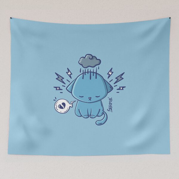 Item preview, Feline Blue - A Cat's sad Mood designed and sold by SPIRIMAL.