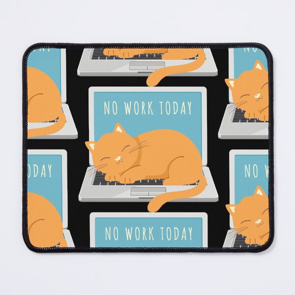 Item preview, No Work Today - Sleeping Cat on a Laptop designed and sold by Millusti.