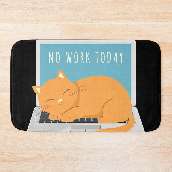 Item preview, No Work Today - Sleeping Cat on a Laptop  designed and sold by Millusti.