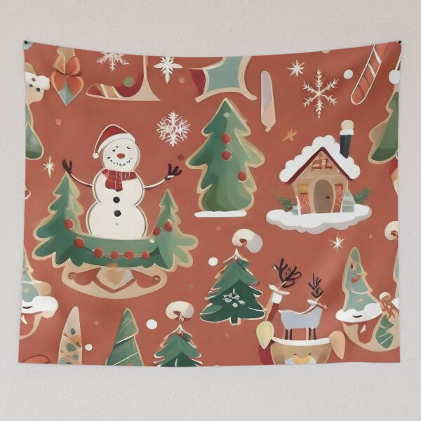 Item preview, Beautiful Retro Boho Abstract Christmas Holiday Pattern designed and sold by PlanetMarker.