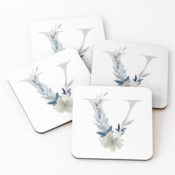 Artikelvorschau, Watercolor floral letter V with flowers.  entworfen und verkauft von tapilipa.