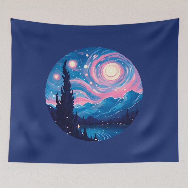Item preview, Subtle Trans Pride Starry Night designed and sold by ArtliciousHUMAN.