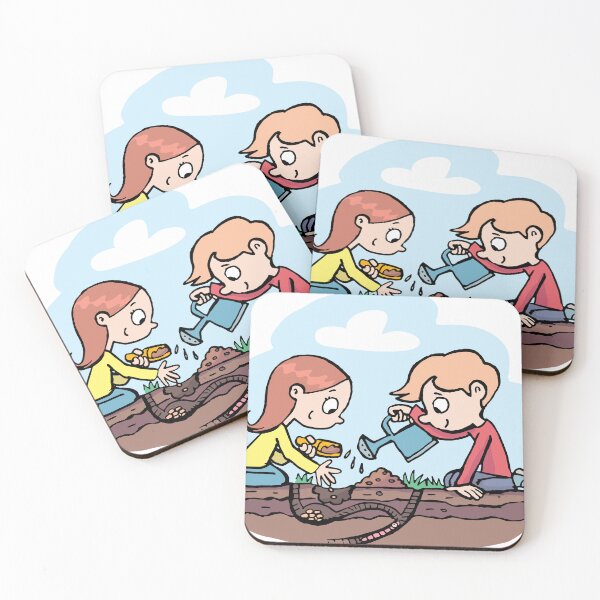 Item preview, girl and a boy plant seeds in a hole in the ground designed and sold by duxpavlic.