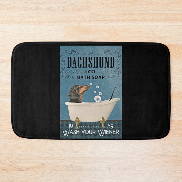 Item preview, Dachshund dog and bath soap wash your wiener designed and sold by SameeraDammeyer.