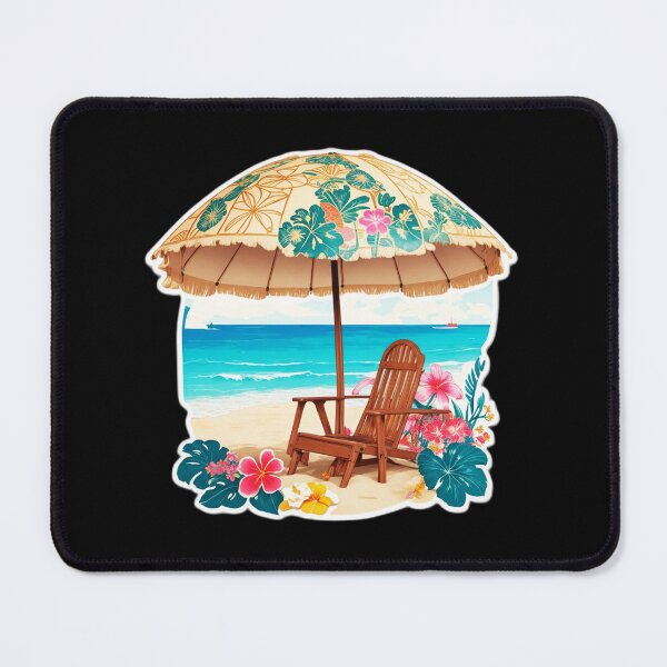 Item preview, Umbrella and Chair on a Beach in Hawaii - Ocean Chill designed and sold by NautiChic.