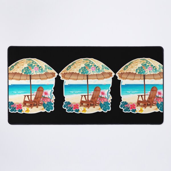 Item preview, Umbrella and Chair on a Beach in Hawaii - Ocean Chill designed and sold by NautiChic.