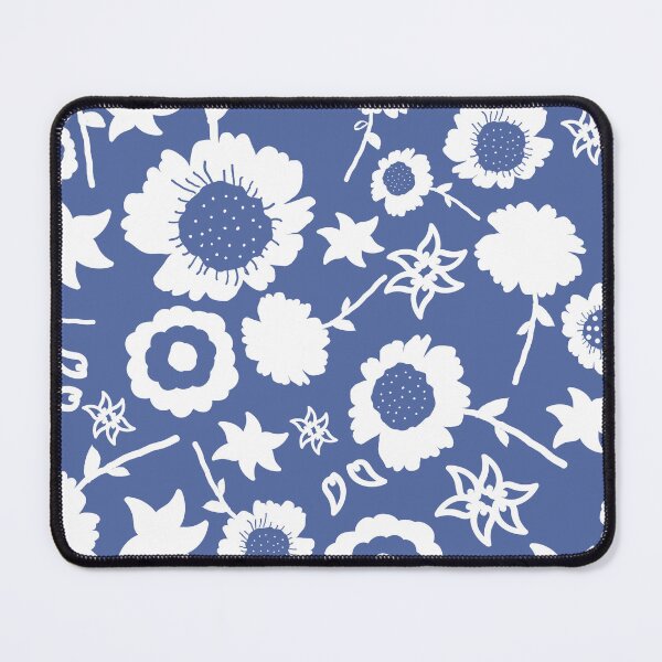 Item preview, White Flowers on a blue background. designed and sold by mkakaire.