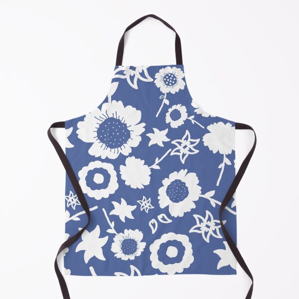 Item preview, White Flowers on a blue background. designed and sold by mkakaire.