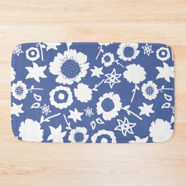 Item preview, White Flowers on a blue background. designed and sold by mkakaire.