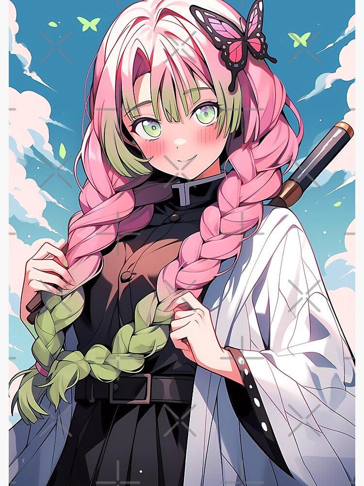 Kanroji Mitsuri Anime Demon Slayer: Kimetsu No Yaiba Women Cosplay Wig  Green Pink Colorful Hair Braids Hair + Free Wig Cap MZ-1418A :  Amazon.com.au: Beauty