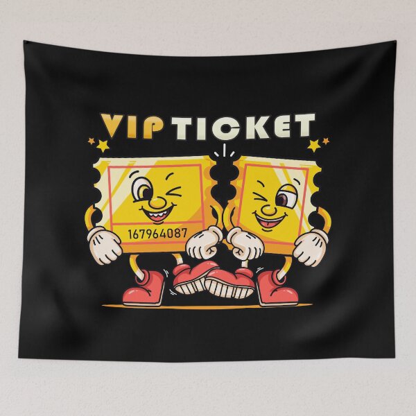 Item preview, VIP Ticket, cartoon mascot character truncated tickets designed and sold by Kevyn Adha.