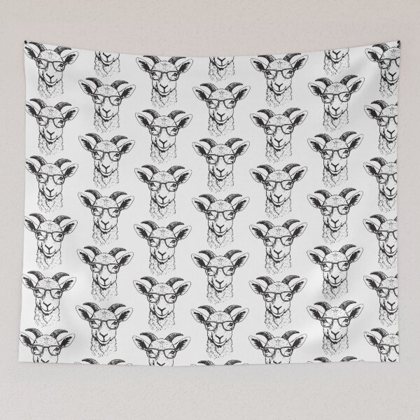 Item preview, Hipster Goat Farm Animal Line Drawing designed and sold by LionessLove.