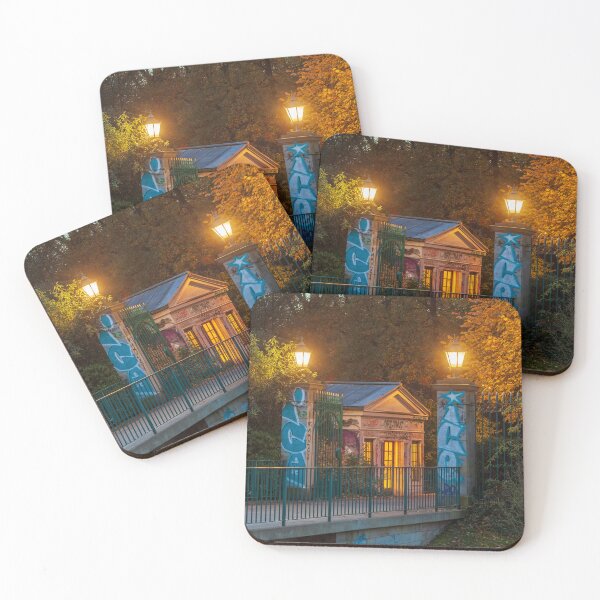 Item preview, Historic gatehouse in the Bremen ramparts in autumn at dusk designed and sold by Torsten  Krüger.