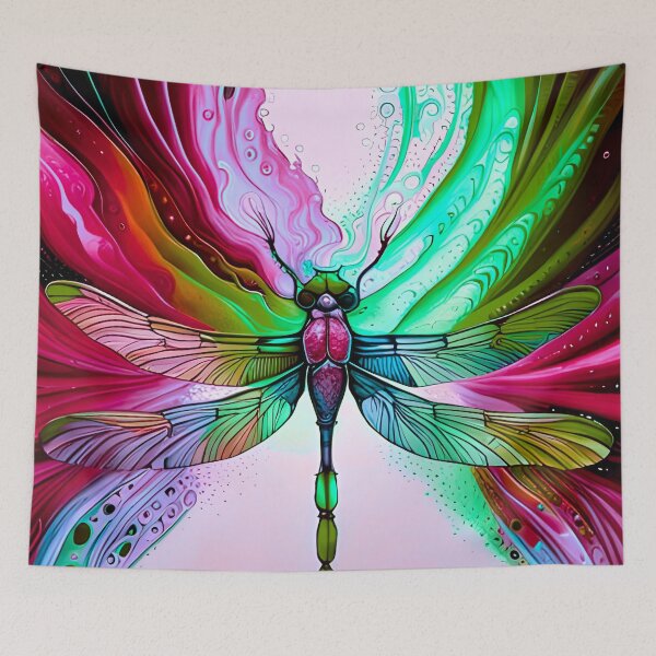Item preview, Dragonfly Stained Glass Cartoon designed and sold by druidwolfart.