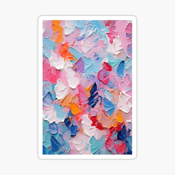 Item preview, Paint on canvas abstract flowers, colorful thick impasto designed and sold by exitbird.