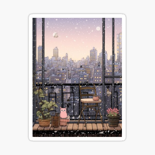 Item preview, Snow Falls On The Balcony designed and sold by TorpStore.