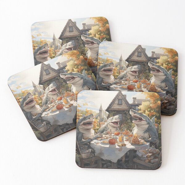 Item preview, Sharks at Thanksgiving table designed and sold by Sp3ctrumOfColor.