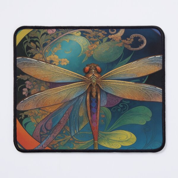 Item preview, Dragonfly Art Nouveau Painting designed and sold by druidwolfart.
