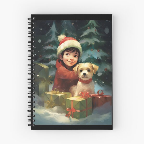 Artikelvorschau, Mädchen und Welpe an Weihnachten entworfen und verkauft von GageStore.