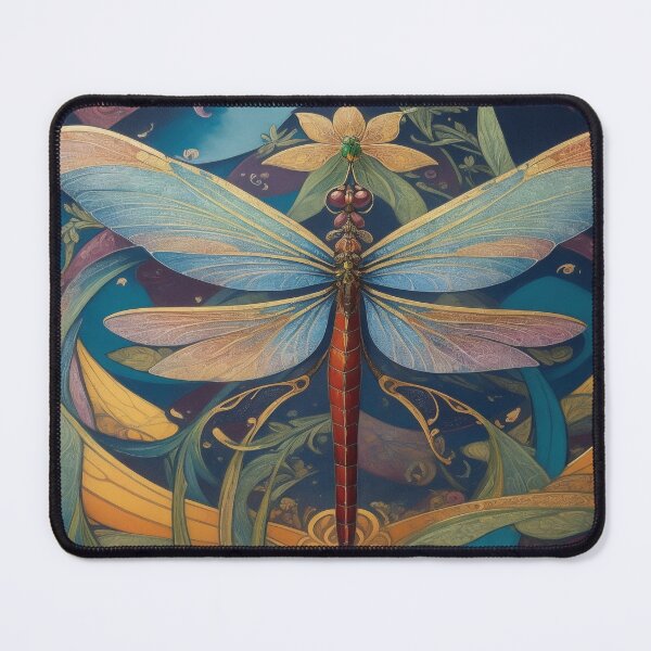 Item preview, Dragonfly Art Nouveau Painting designed and sold by druidwolfart.
