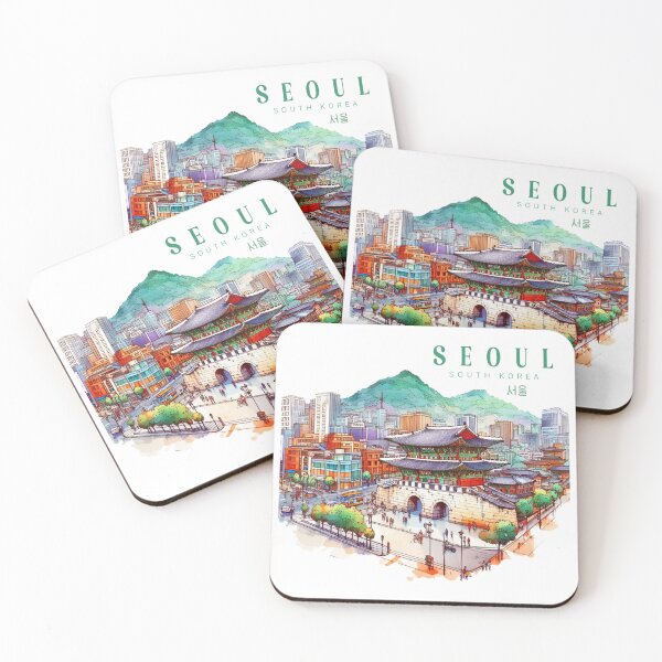 Item preview, Seoul South Korea Watercolor designed and sold by PaintMeWorld.