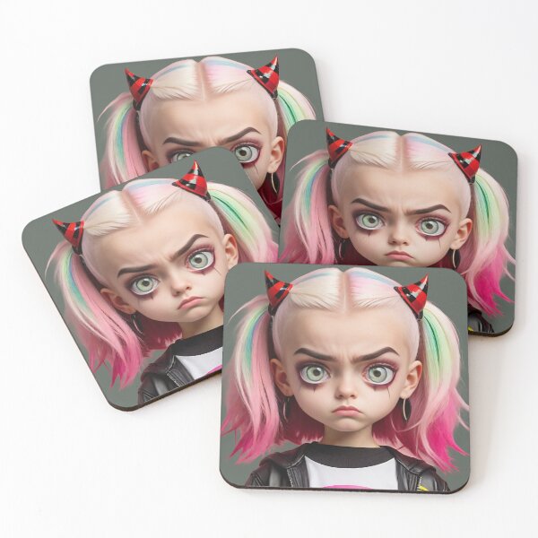 Item preview, Little devil, Punk girl feel upset, Big eyes girl designed and sold by KiraChie.