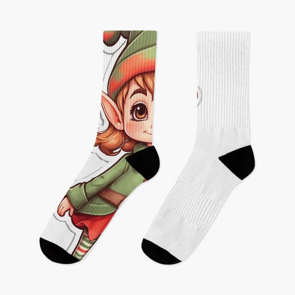 Item preview, Festive sticker elf in a green suit. designed and sold by Julia-Litvishka.