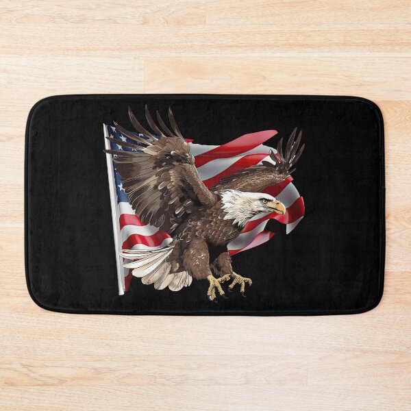 Item preview, A majestic patriotic eagle in front of the USA flag designed and sold by WallGemsArt.