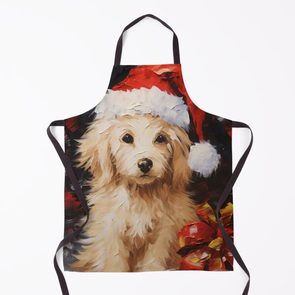 Item preview, Puppy wearing Santa hat, in the style of palette knife designed and sold by exitbird.