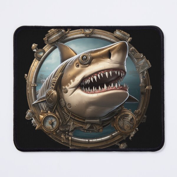 Item preview, Steam Punk Shark in round frame designed and sold by Sp3ctrumOfColor.