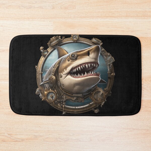 Item preview, Steam Punk Shark in round frame designed and sold by Sp3ctrumOfColor.