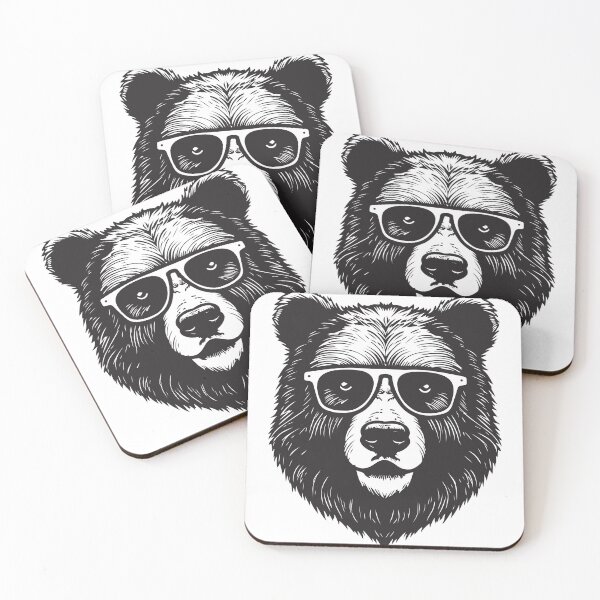 Item preview, Bear animal in sunglasses sketch engraving vector  designed and sold by LionessLove.