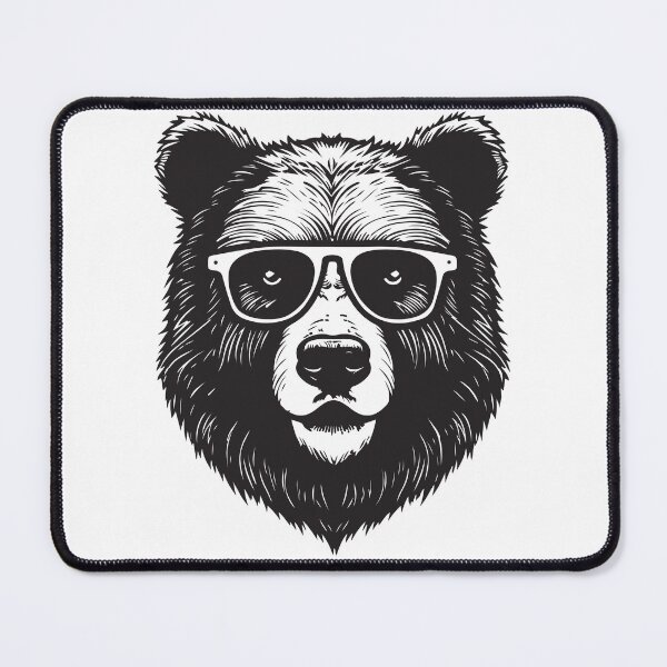 Item preview, Bear animal in sunglasses sketch engraving vector designed and sold by LionessLove.