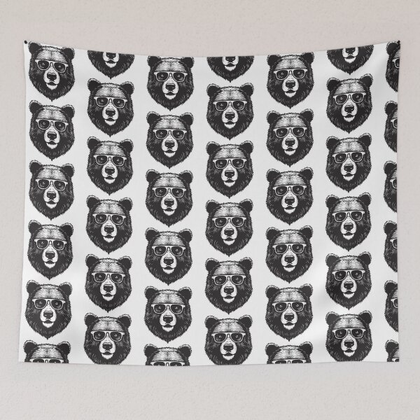 Item preview, Bear animal in sunglasses sketch engraving vector  designed and sold by LionessLove.