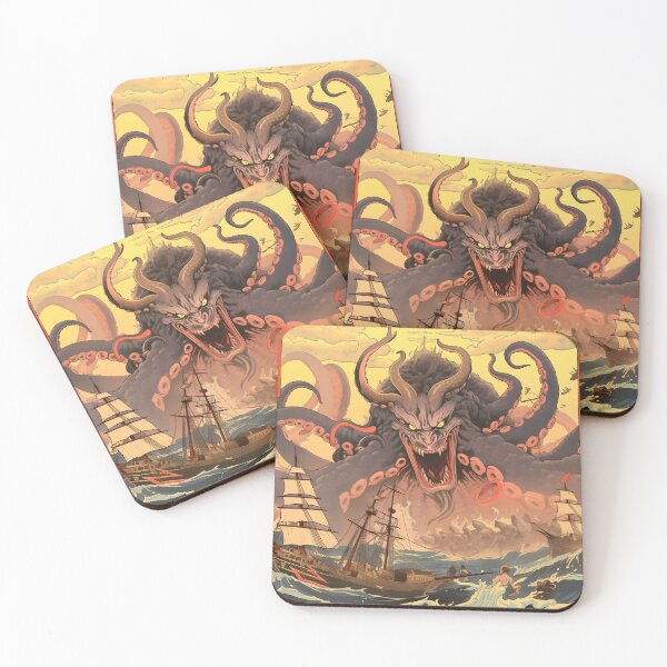 Item preview, Giant sea monster attacks Japanese warship. designed and sold by VISIONARTIST.