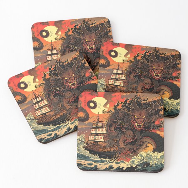Item preview, Giant sea monster attacks Japanese warship. designed and sold by VISIONARTIST.