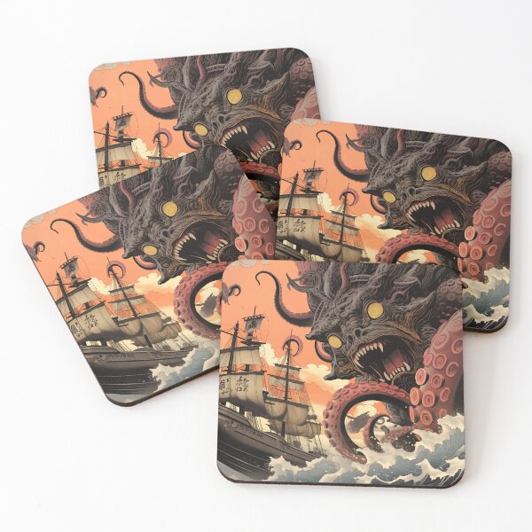 Item preview, Giant sea monster attacks Japanese warship. designed and sold by VISIONARTIST.